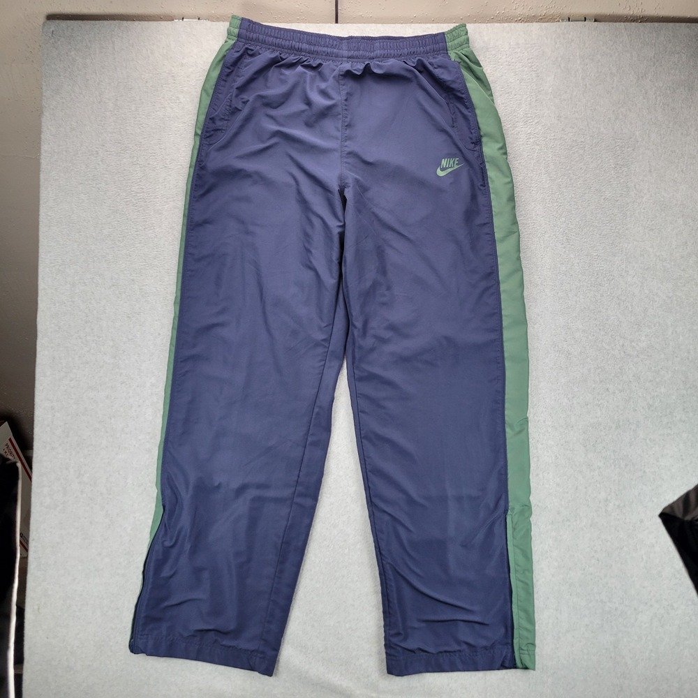 Vtg Y2k Nike Sportswear Blue Track‎ Pants Men XL Baggy Wide Leg 330388-451